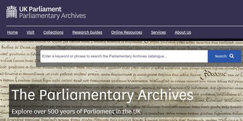 parliamentary archives catalogue.